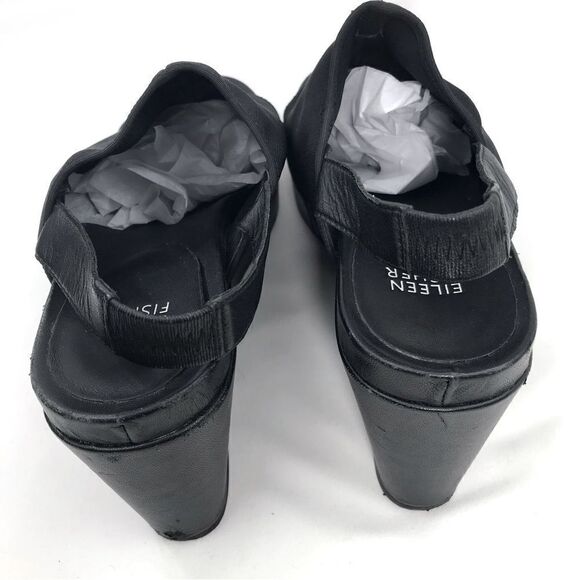 Eileen Fisher Black Wedge Sandals - Picture 7 of 13